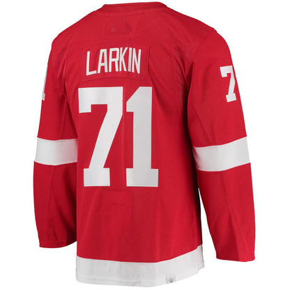 D.Red Wings #71 Dylan Larkin Home Captain Patch Primegreen Authentic Pro Player Jersey  Red Stitched American Hockey Jerseys CROVYIE