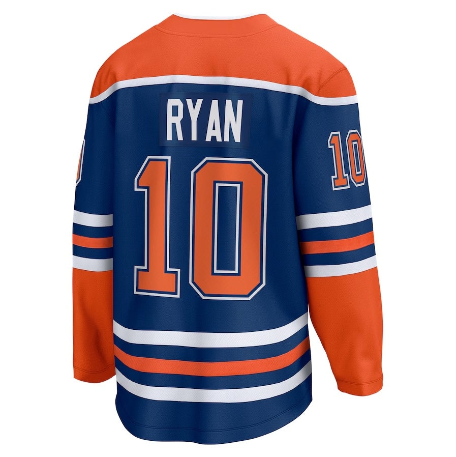 E.Oilers #10 Derek Ryan Fanatics Home Breakaway Jersey - Royal Stitched American Hockey Jerseys CROVYIE