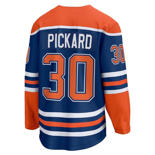E.Oilers #30 Calvin Pickard Fanatics Home Premier Breakaway Player Jersey - Royal Stitched American Hockey Jerseys CROVYIE