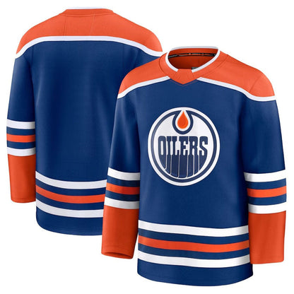 E.Oilers Fanatics Home Premium Jersey - Royal Stitched American Hockey Jerseys CROVYIE