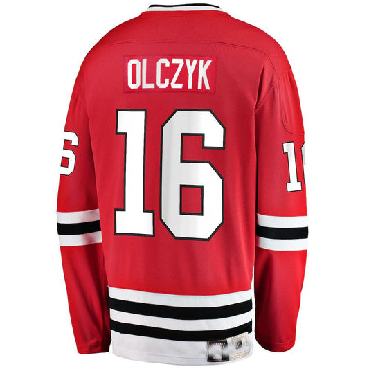 C.Blackhawks #16 Eddie Olczyk Fanatics Branded Premier Breakaway Retired Player Jersey Red Stitched American Hockey Jerseys CROVYIE