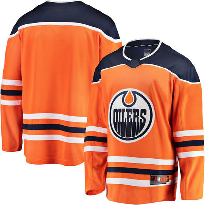 E.Oilers Home Fanatics Branded Breakaway Home Jersey Orange Stitched American Hockey Jerseys CROVYIE