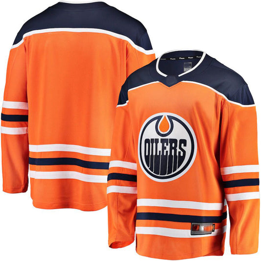 E.Oilers Home Fanatics Branded Breakaway Home Jersey Orange Stitched American Hockey Jerseys CROVYIE