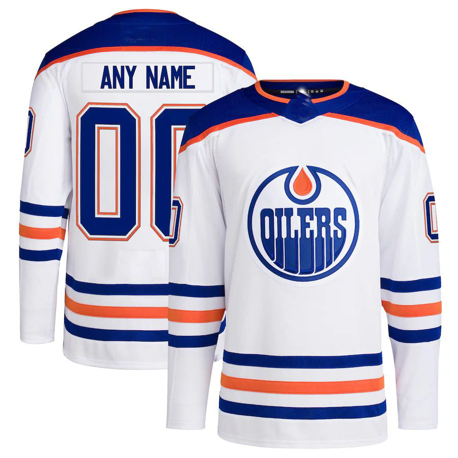 Custom E.Oilers Away Primegreen Authentic Pro  White Stitched American Hockey Jerseys CROVYIE
