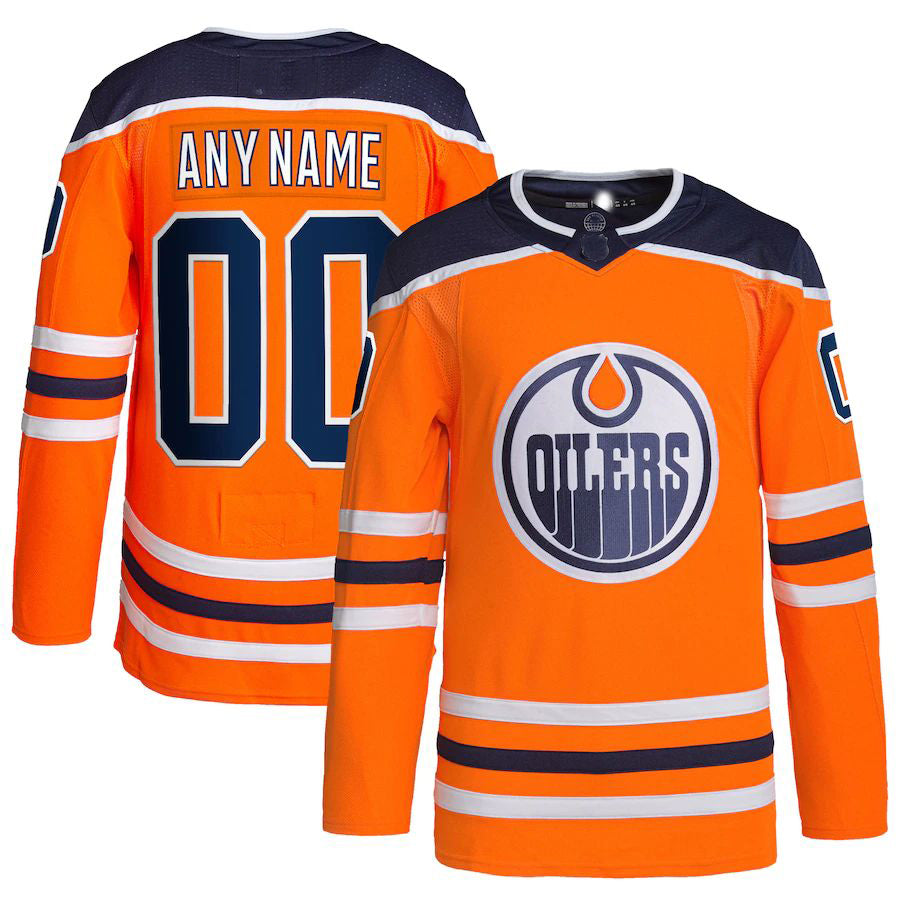 Custom E.Oilers Home Authentic Pro Orange Jersey Stitched American Hockey Jerseys CROVYIE