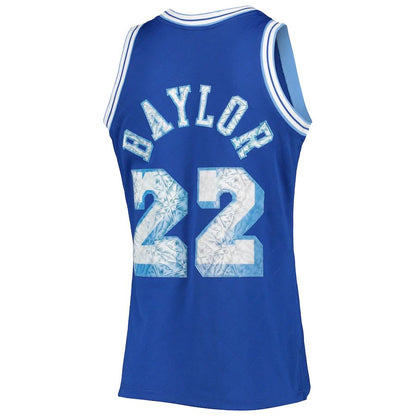 LA.Lakers #22 Elgin Baylor Mitchell & Ness 1996-97 Hardwood Classics 75th Anniversary Diamond Swingman Jersey Royal Stitched American Basketball Jersey