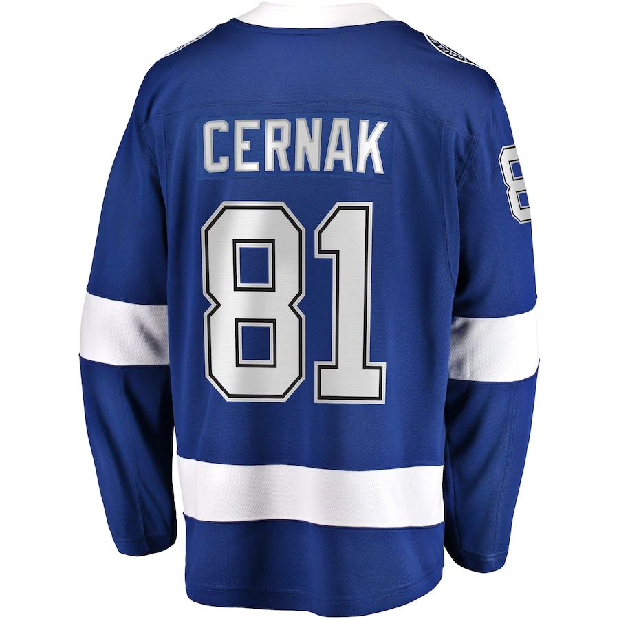 TB.Lightning #81 Erik Cernak Fanatics Branded Home Breakaway Player Jersey Blue Stitched American Hockey Jerseys CROVYIE