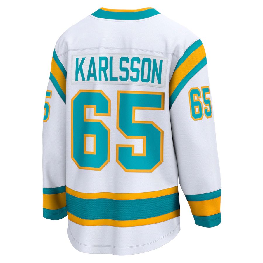 SJ.Sharks #65 Erik Karlsson Fanatics Branded Special Edition 2.0 Breakaway Player Jersey White Stitched American Hockey Jerseys CROVYIE