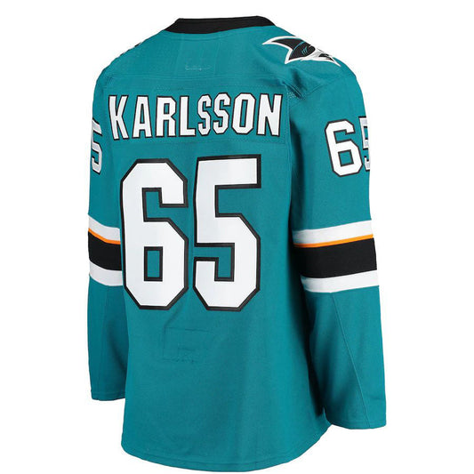 SJ.Sharks #65 Erik Karlsson Home Authentic Team Player Jersey Teal Stitched American Hockey Jerseys CROVYIE