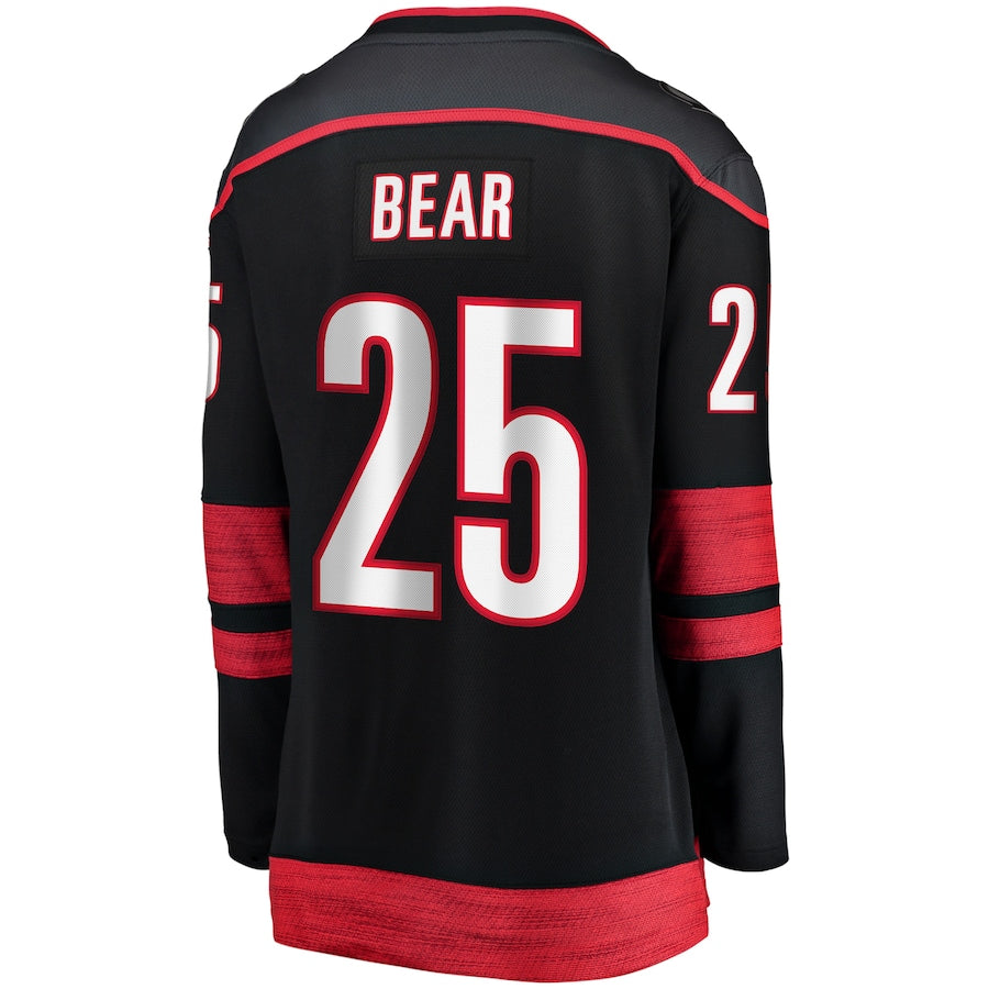 C.Hurricanes #25 Ethan Bear Fanatics Branded Home Breakaway Player Jersey Black Stitched American Hockey Jerseys CROVYIE