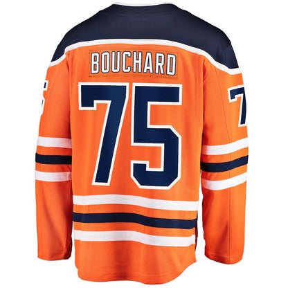 E.Oilers #75 Evan Bouchard Fanatics Branded Home Breakaway Player Jersey Orange Stitched American Hockey Jerseys CROVYIE
