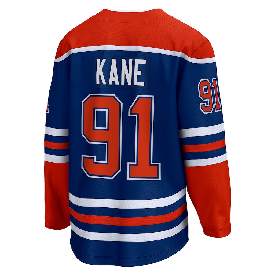 E.Oilers #91 Evander Kane Fanatics Branded Home Breakaway Player Jersey Royal Stitched American Hockey Jerseys CROVYIE