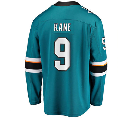 SJ.Sharks #9 Evander Kane Fanatics Branded Premier Breakaway Player Jersey Teal Stitched American Hockey Jerseys CROVYIE