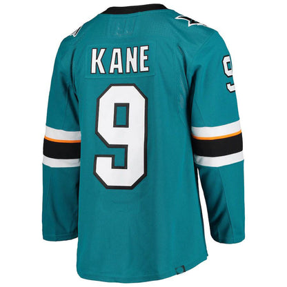 SJ.Sharks #9 Evander Kane Home Authentic Pro Player Jersey Teal Stitched American Hockey Jerseys CROVYIE
