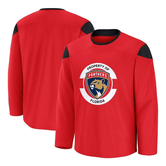 F.Panthers Fanatics Home Practice Jersey - Red Stitched American Hockey Jerseys CROVYIE