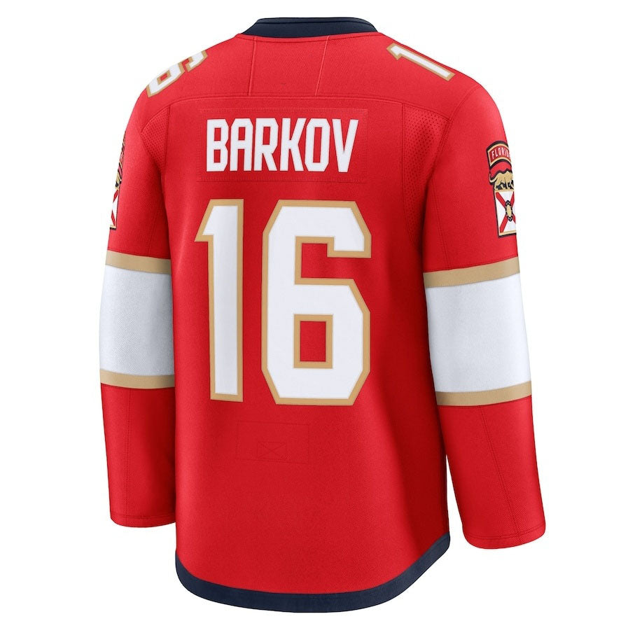 F.Panthers #16 Aleksander Barkov Fanatics Home Premium Jersey - Red Stitched American Hockey Jerseys CROVYIE