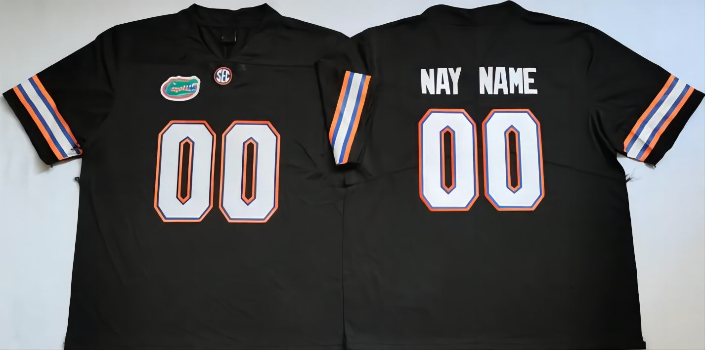 Custom Football Florida Gators Black Jersey Mens Youth Women Short Sleeve College Jerseys Stitched American Football Jerseys