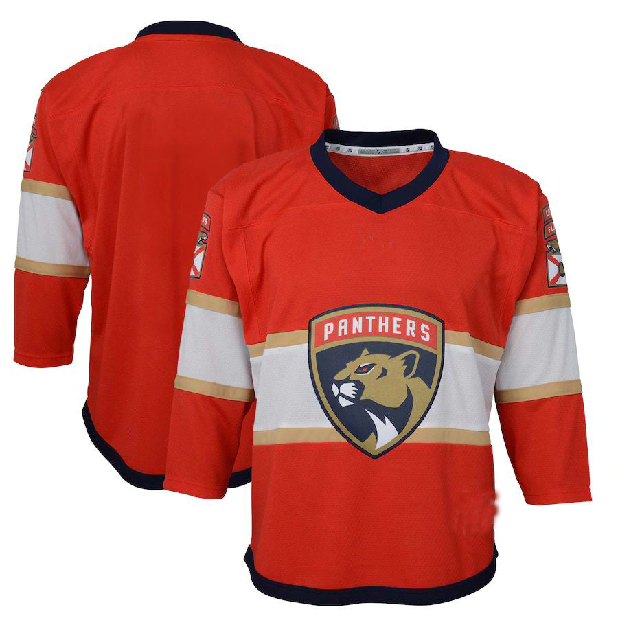 F.Panthers Preschool Home Replica Jersey Red Stitched American Hockey Jerseys CROVYIE