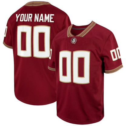 Custom F.State Seminoles Replica Football Game Jersey ¡§C Garnet American College Jerseys