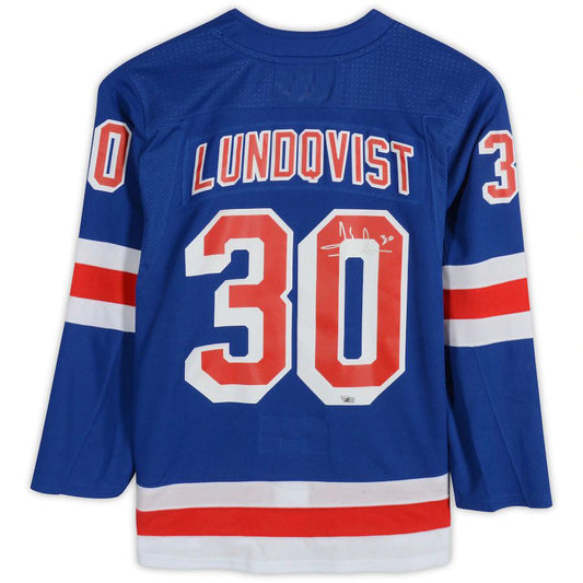 NY.Rangers #30 Henrik Lundqvist  Fanatics Authentic Autographed Jersey Blue Stitched American Hockey Jerseys CROVYIE