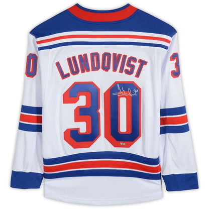 NY.Rangers #30 Henrik Lundqvist Fanatics Authentic Autographed  Breakaway Jersey White Stitched American Hockey Jerseys CROVYIE