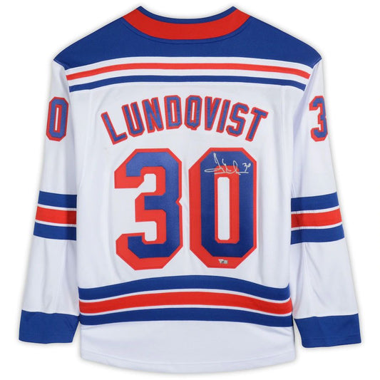 NY.Rangers #30 Henrik Lundqvist Fanatics Authentic Autographed  Breakaway Jersey White Stitched American Hockey Jerseys CROVYIE