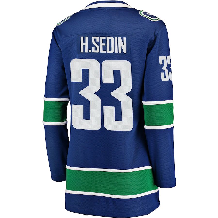 V.Canucks #33 Henrik Sedin Fanatics Branded Home Breakaway Player Jersey Blue Stitched American Hockey Jerseys CROVYIE
