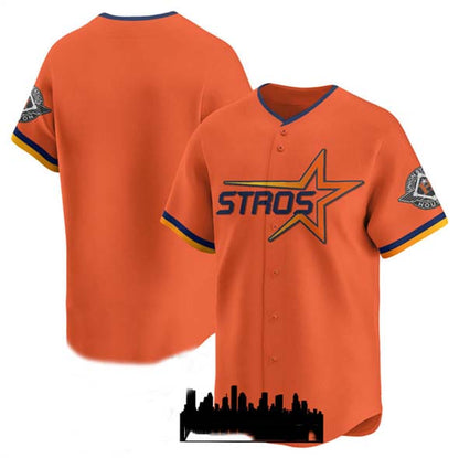 Houston Astros Blank Orange 2025 City Connect Limited Stitched Baseball Jersey