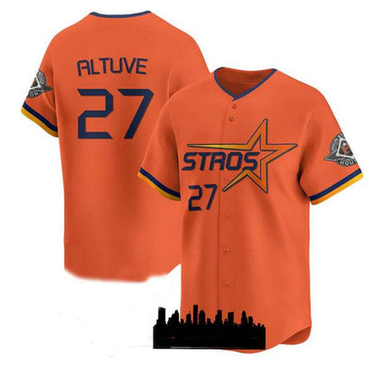 Houston Astros #27 Jose Altuve Orange 2025 City Connect Limited Stitched Baseball Jersey