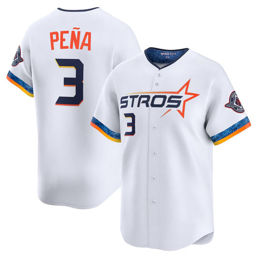 Houston Astros #3 Jeremy Pe?a White 2025 City Connect Limited Player Stitched Baseball Jersey