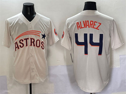 Houston Astros #44 Yordan Alvarez Cream Throwback Cooperstown Collection Limited Stitched Baseball Jersey