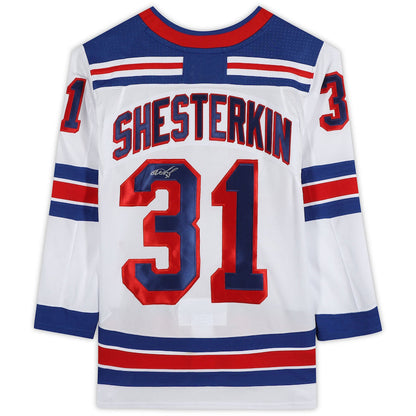 NY.Rangers #31 Igor Shesterkin Fanatics Authentic Autographed White Jersey Stitched American Hockey Jerseys CROVYIE