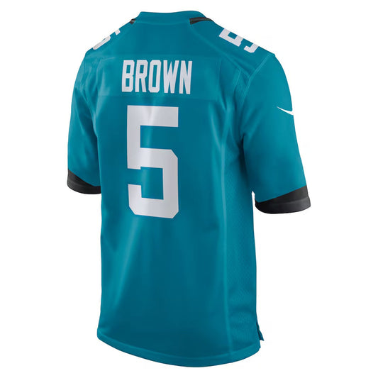 J.Jaguars #5 Dyami Brown Teal Team Game American Football Jersey