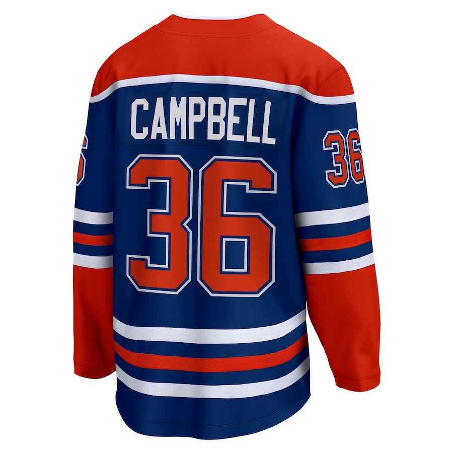 E.Oilers #36 Jack Campbell Fanatics Branded Home Breakaway Player Jersey  Royal Stitched American Hockey Jerseys CROVYIE