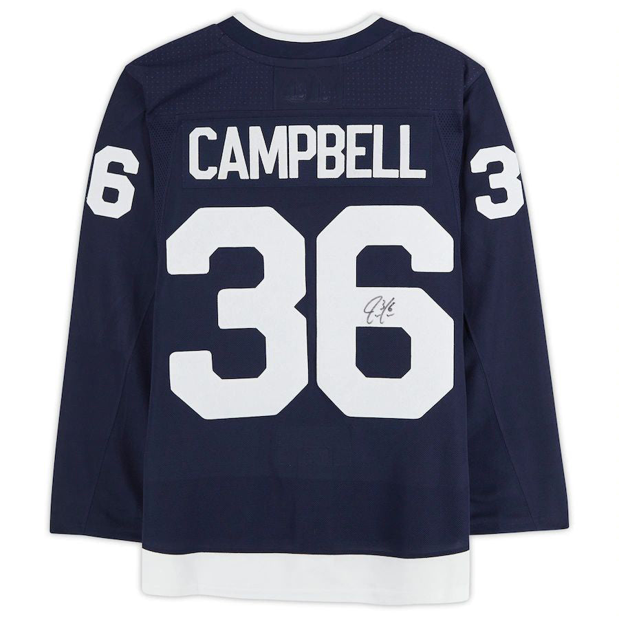 T.Maple Leafs #36 Jack Campbell Fanatics Authentic Autographed 2022 Heritage Classic Jersey Navy Stitched American Hockey Jerseys CROVYIE