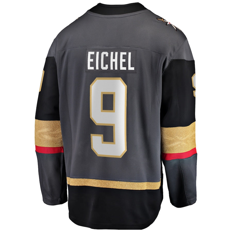 V.Golden Knights #9 Jack Eichel Fanatics Branded Alternate Breakaway Player Jersey Gray Stitched American Hockey Jerseys CROVYIE