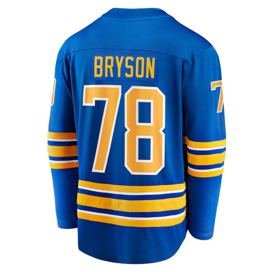 B.Sabres #78 Jacob Bryson Fanatics Branded Home Breakaway Player Jersey Royal Stitched American Hockey Jerseys CROVYIE