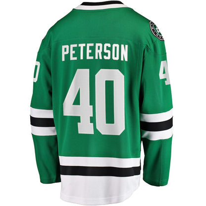 D.Stars #40 Jacob Peterson Fanatics Branded Home Breakaway Player Jersey Kelly Green Stitched American Hockey Jerseys CROVYIE