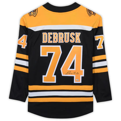 B.Bruins #74 Jake DeBrusk Fanatics Authentic Autographed Black Fanatics Breakaway Jersey Stitched American Hockey Jerseys CROVYIE