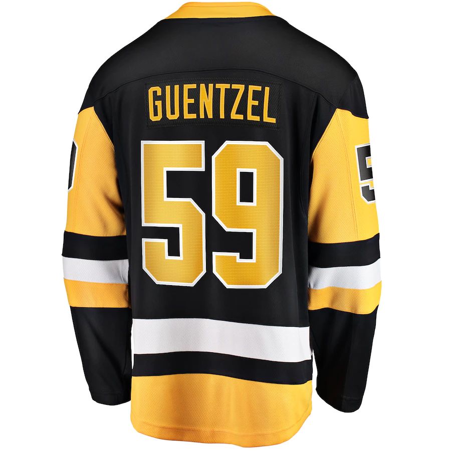 P.Penguins #59 Jake Guentzel Fanatics Branded Home Premier Breakaway Player Jersey Black Stitched American Hockey Jerseys CROVYIE