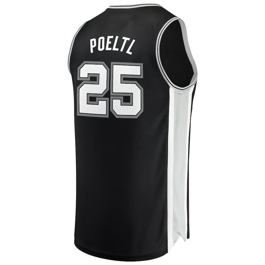 S.Antonio Spurs #25 Jakob Poeltl Fanatics Branded Fast Break Replica Jersey Icon Edition Black Stitched American Basketball Jersey