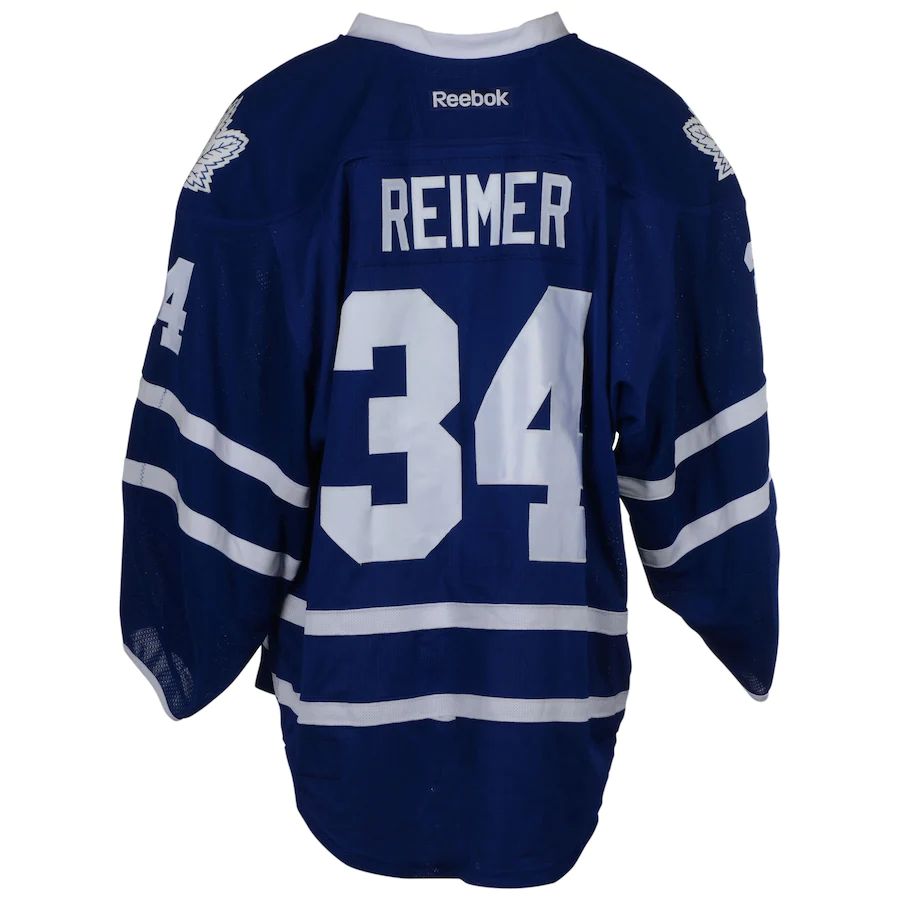 T.Maple Leafs #34 James Reimer Fanatics Authentic Game-Used from the 2015-16 Season Blue Stitched American Hockey Jerseys CROVYIE