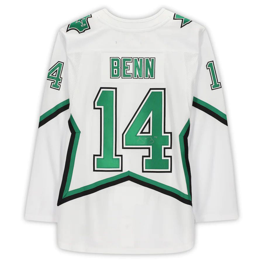 D.Stars #14 Jamie Benn Fanatics Authentic Autographed 2020-21 Reverse Retro White Stitched American Hockey Jerseys CROVYIE