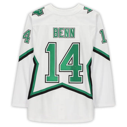 D.Stars #14 Jamie Benn Fanatics Authentic Autographed 2020-21 Reverse Retro White Stitched American Hockey Jerseys CROVYIE