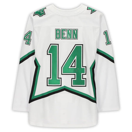 D.Stars #14 Jamie Benn Fanatics Authentic Autographed 2020-21 Reverse Retro White Stitched American Hockey Jerseys CROVYIE