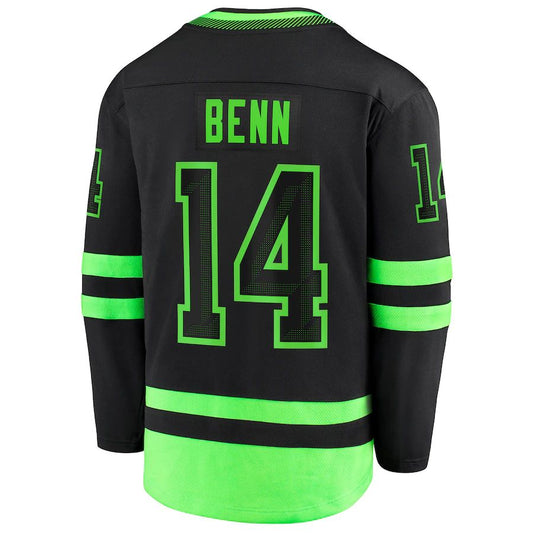 D.Stars #14 Jamie Benn Fanatics Branded 2020-21 Alternate Premier Breakaway Player Jersey Black Stitched American Hockey Jerseys CROVYIE