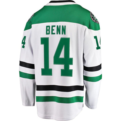 D.Stars #14 Jamie Benn Fanatics Branded Away Premier Breakaway Player Jersey White Stitched American Hockey Jerseys CROVYIE