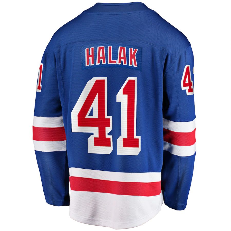 NY.Rangers #41 Jaroslav Halak Fanatics Branded Home Breakaway Player Jersey Blue Stitched American Hockey Jerseys CROVYIE
