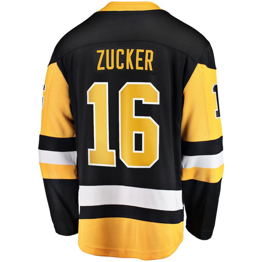 P.Penguins #16 Jason Zucker Pittsburgh Penguins Fanatics Branded Breakaway Player Jersey Black Stitched American Hockey Jerseys CROVYIE
