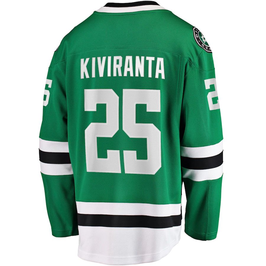 D.Stars #25 Joel Kiviranta Fanatics Branded Home Breakaway Jersey Kelly Green Stitched American Hockey Jerseys CROVYIE